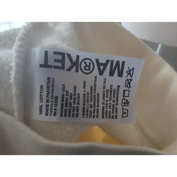 MARKET Collegiate Logo Pullover Light Yellow Streetwear L - Picture 6 of 6